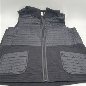 Chico's Black Quilted & Ribbed Vest